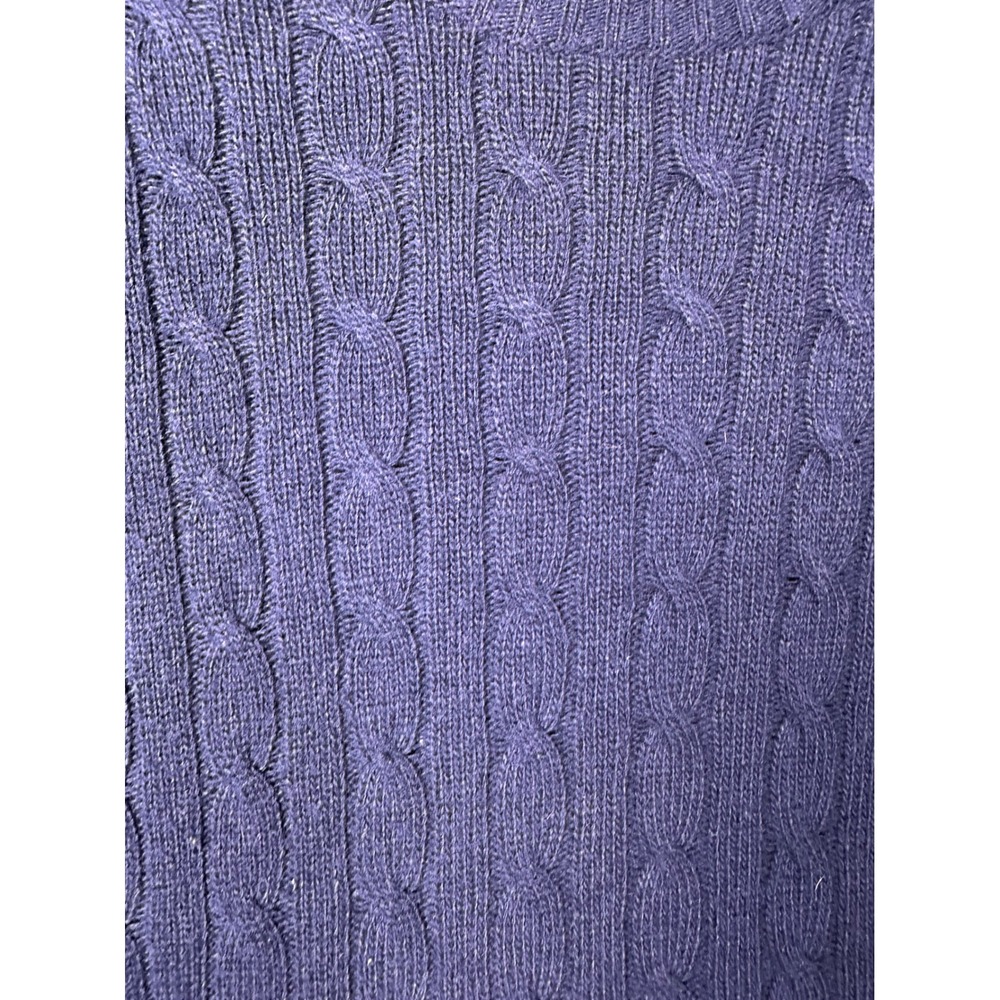 J.Crew Womens Vintage Oversized Cable Knit Wool Cashmere Sweater Blue Large - Picture 5 of 6